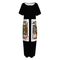 Four Jacks Playing Cards Print Short Sleeve Long Nightdress