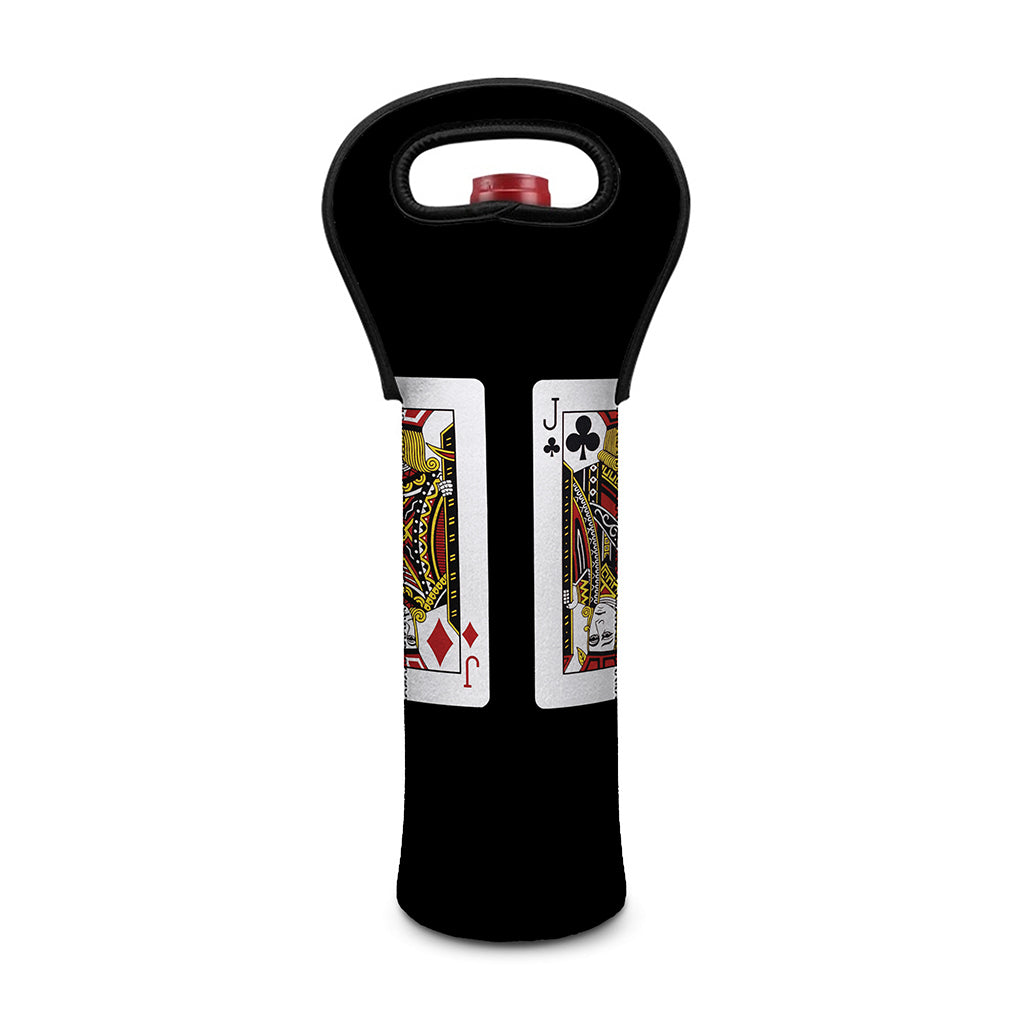 Four Jacks Playing Cards Print Single Neoprene Wine Tote