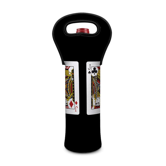 Four Jacks Playing Cards Print Single Neoprene Wine Tote