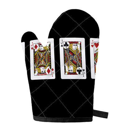 Four Jacks Playing Cards Print Single Oven Mitt