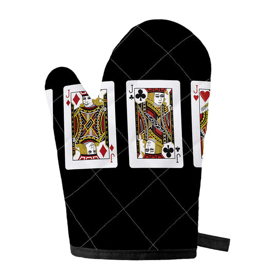 Four Jacks Playing Cards Print Single Oven Mitt