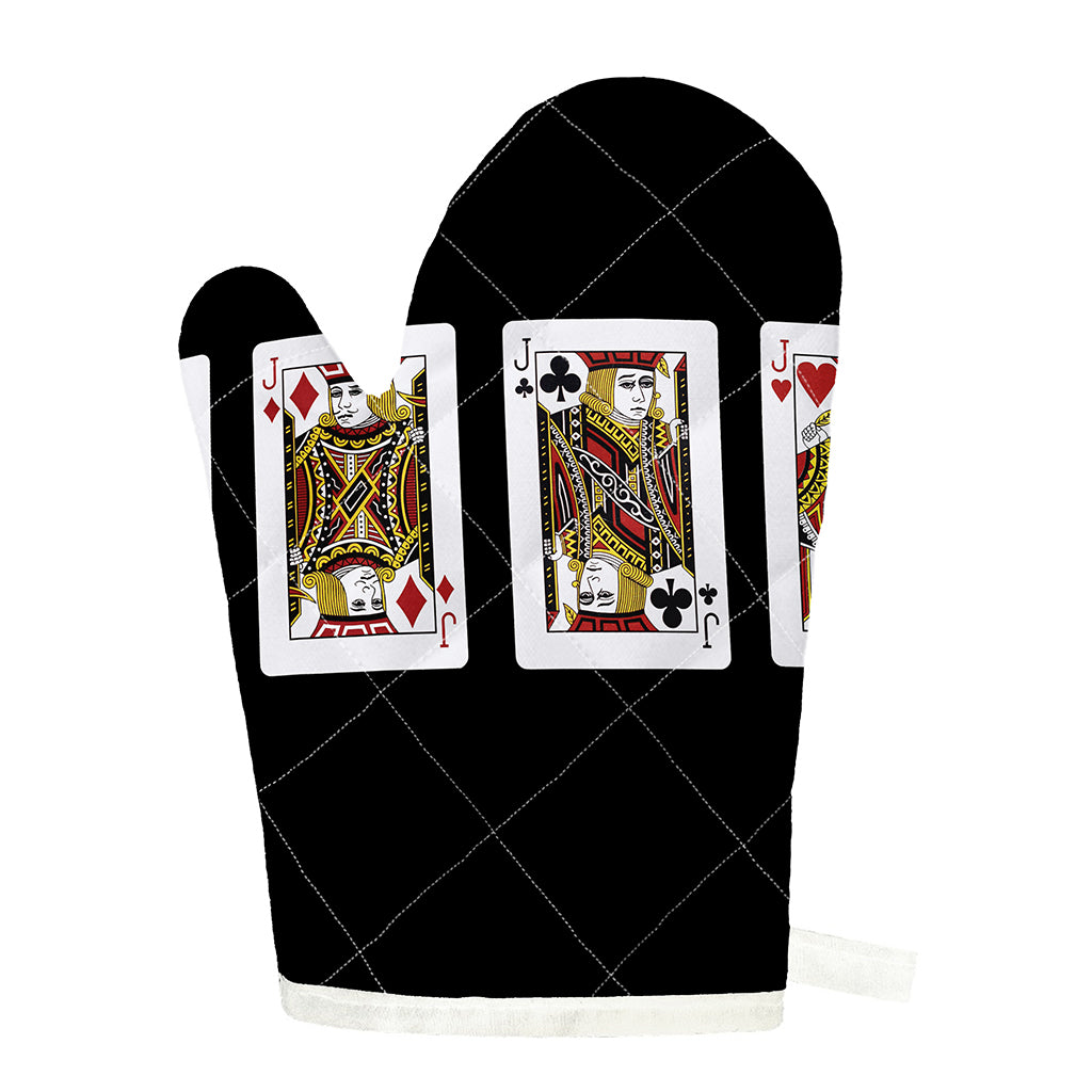 Four Jacks Playing Cards Print Single Oven Mitt