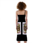 Four Jacks Playing Cards Print Slim Fit Midi Cami Dress