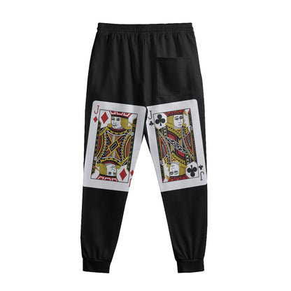 Four Jacks Playing Cards Print Sweatpants