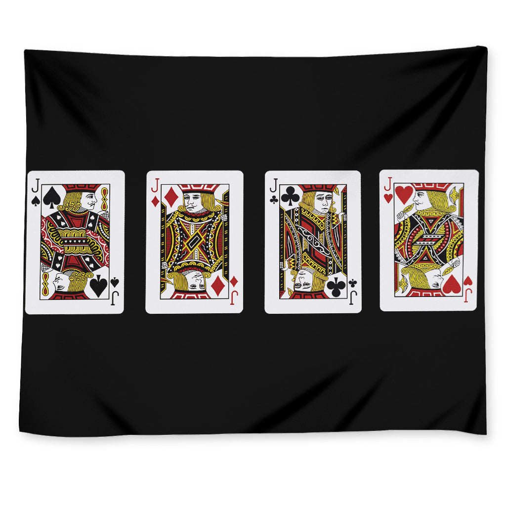 Four Jacks Playing Cards Print Tapestry