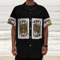 Four Jacks Playing Cards Print Textured Short Sleeve Shirt