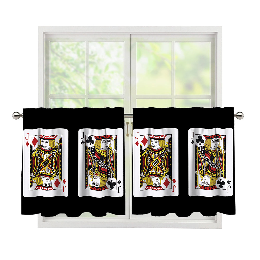 Four Jacks Playing Cards Print Tier Curtains