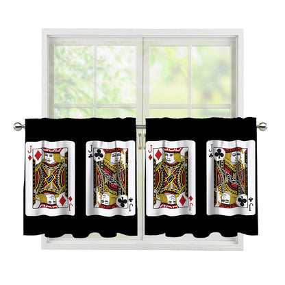 Four Jacks Playing Cards Print Tier Curtains