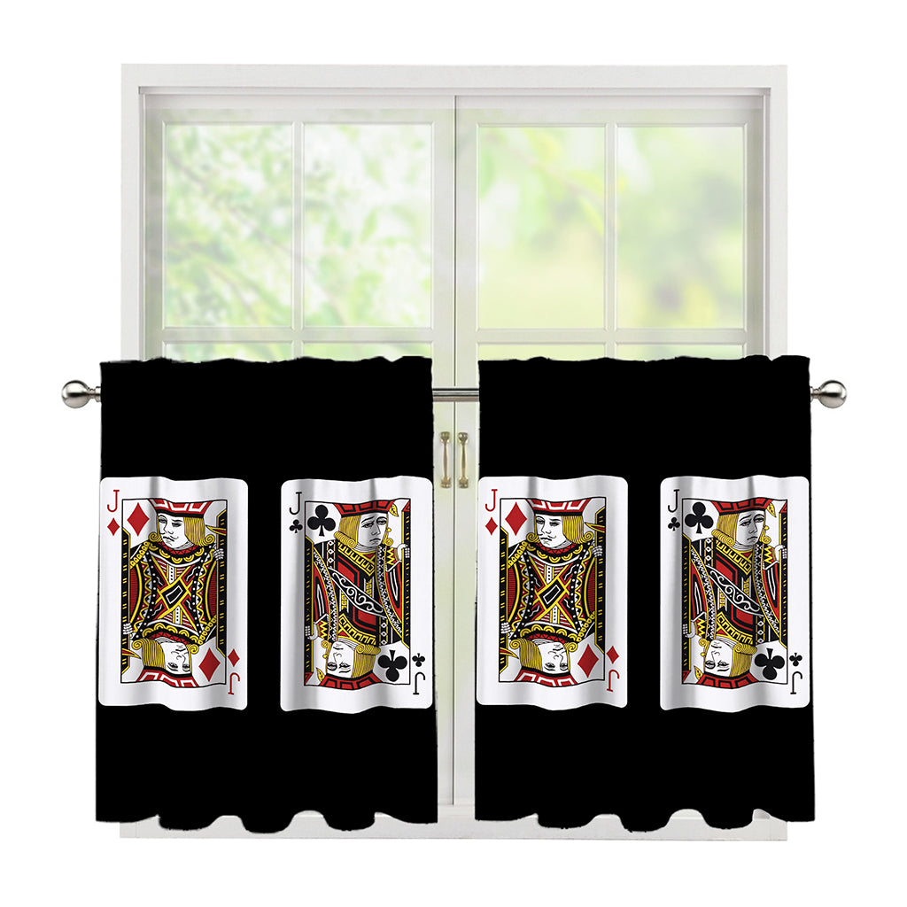 Four Jacks Playing Cards Print Tier Curtains