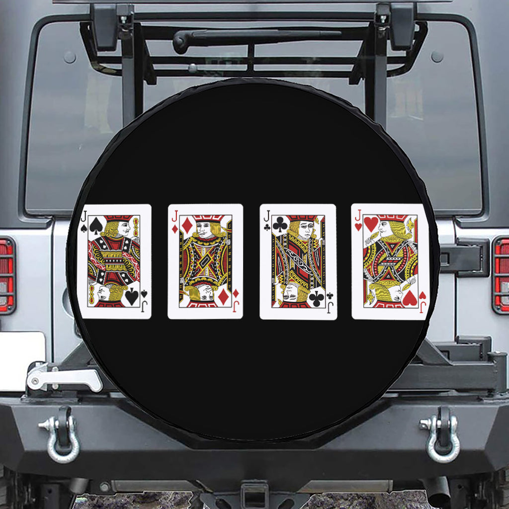 Four Jacks Playing Cards Print Tire Cover