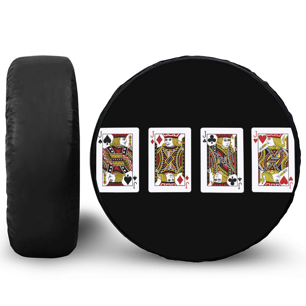 Four Jacks Playing Cards Print Tire Cover