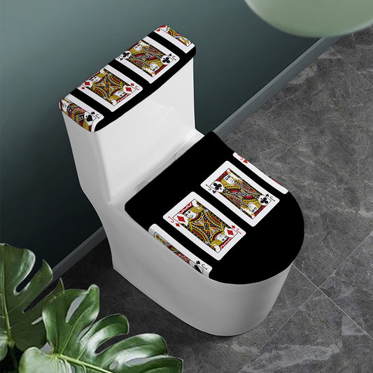 Four Jacks Playing Cards Print Toilet Lid And Tank Cover Set