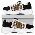Four Jacks Playing Cards Print White Chunky Shoes