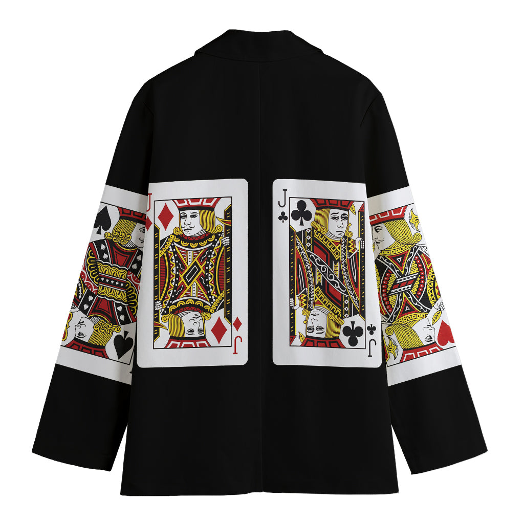 Four Jacks Playing Cards Print Women's Blazer