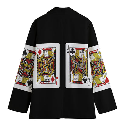 Four Jacks Playing Cards Print Women's Blazer