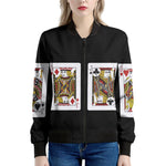 Four Jacks Playing Cards Print Women's Bomber Jacket