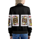 Four Jacks Playing Cards Print Women's Bomber Jacket