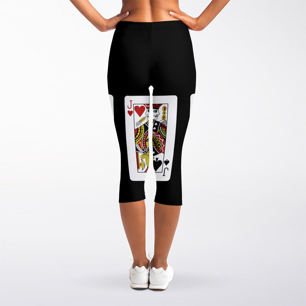 Four Jacks Playing Cards Print Women's Capri Leggings