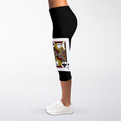 Four Jacks Playing Cards Print Women's Capri Leggings