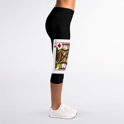 Four Jacks Playing Cards Print Women's Capri Leggings