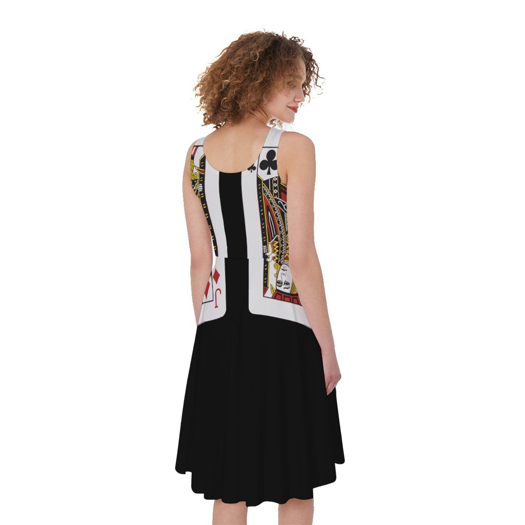 Four Jacks Playing Cards Print Women's Sleeveless Dress