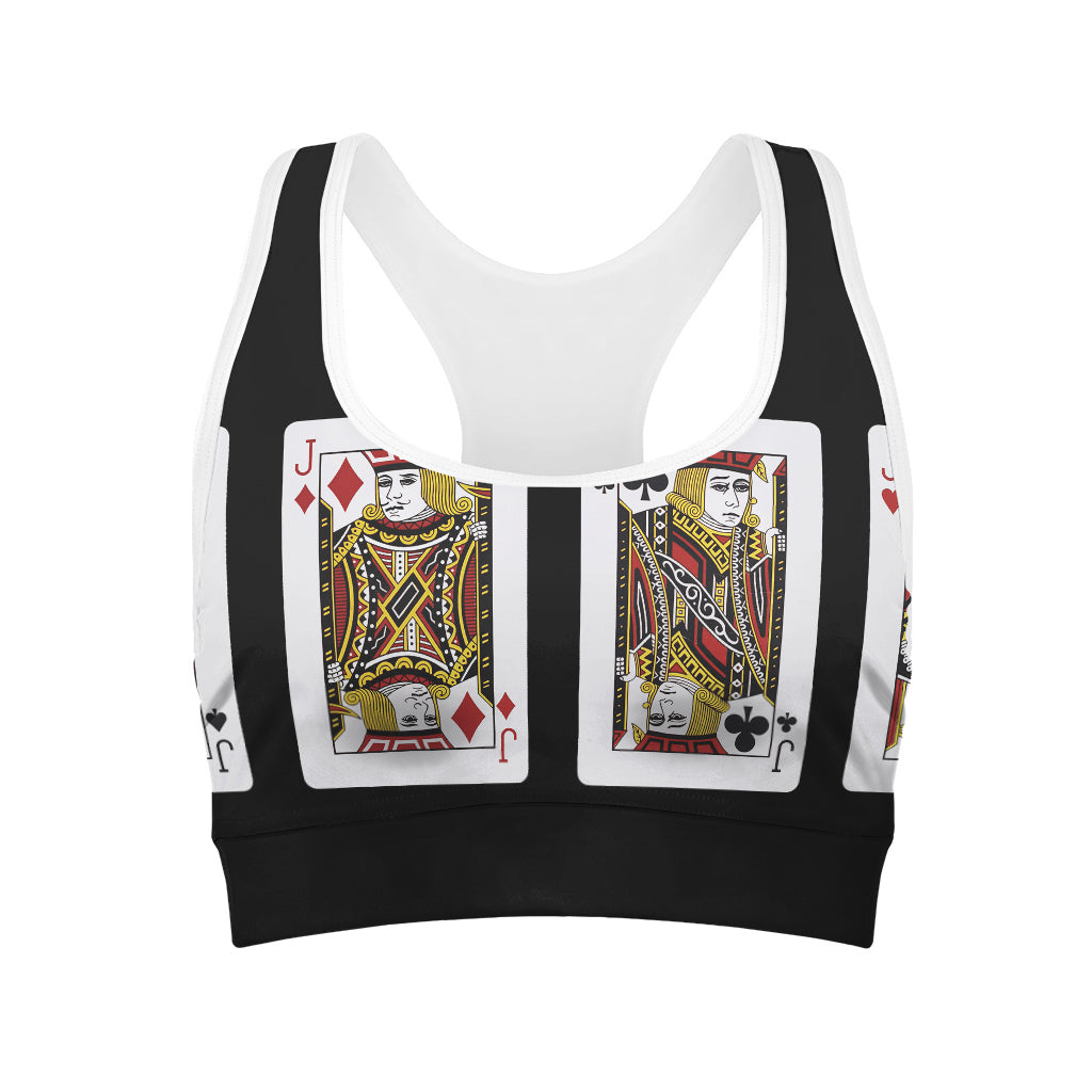 Four Jacks Playing Cards Print Women's Sports Bra