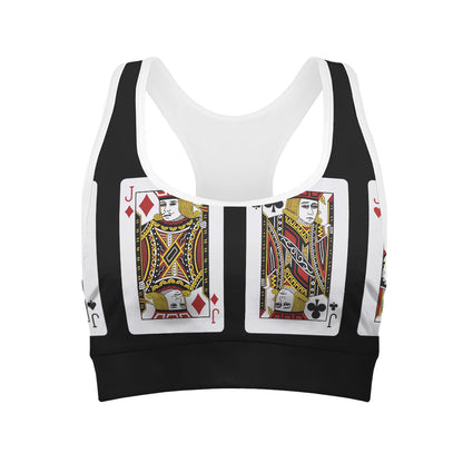 Four Jacks Playing Cards Print Women's Sports Bra