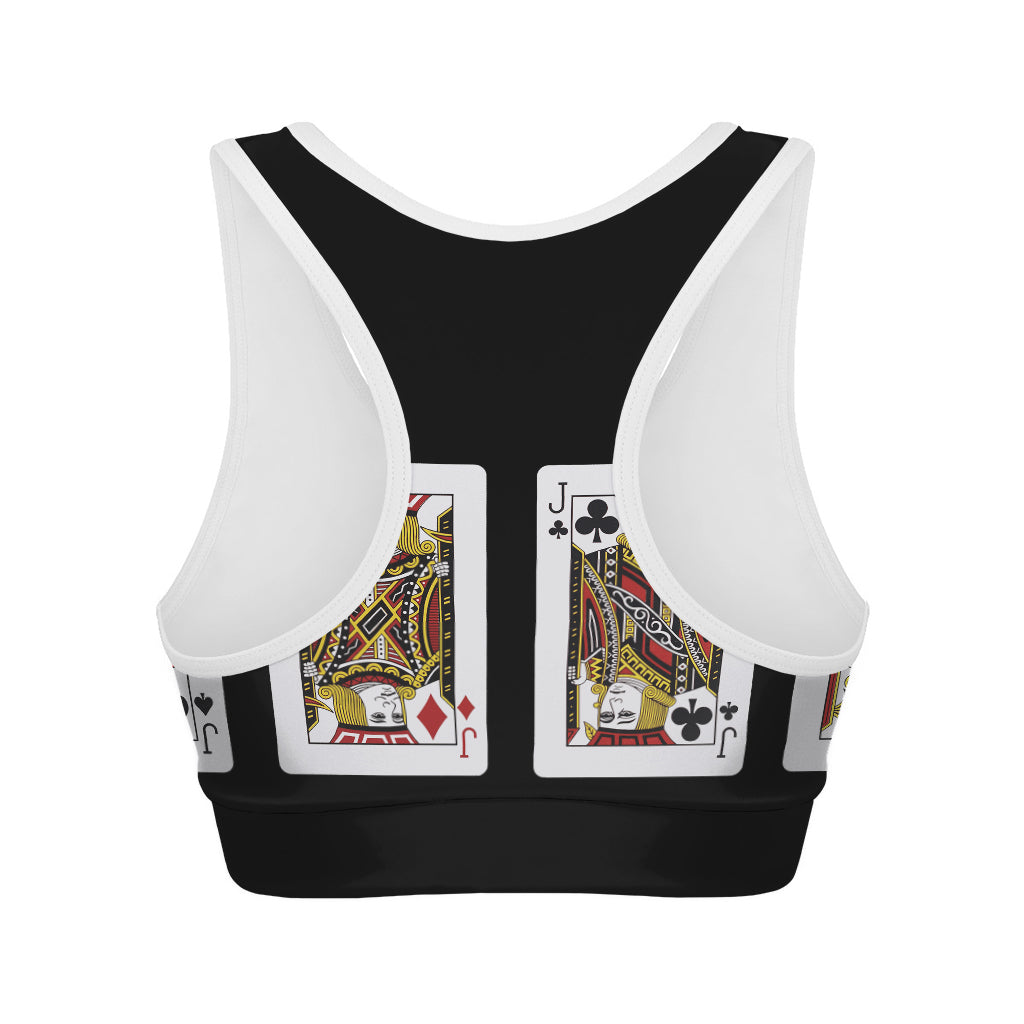 Four Jacks Playing Cards Print Women's Sports Bra