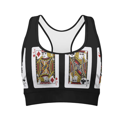 Four Jacks Playing Cards Print Women's Sports Bra
