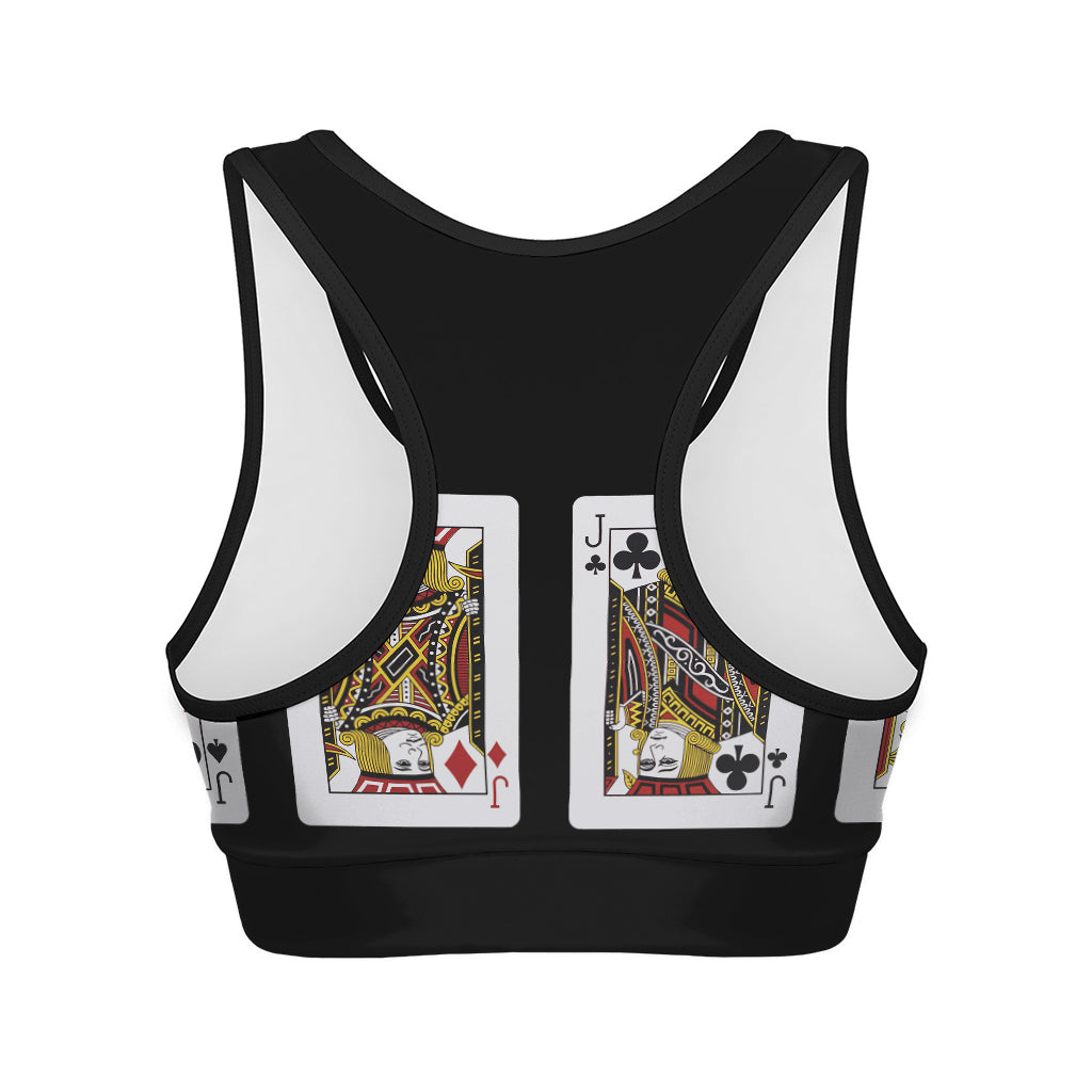 Four Jacks Playing Cards Print Women's Sports Bra