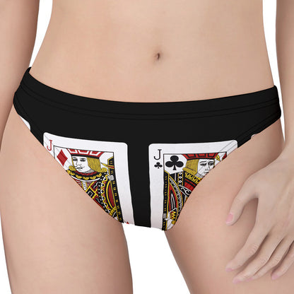 Four Jacks Playing Cards Print Women's Thong