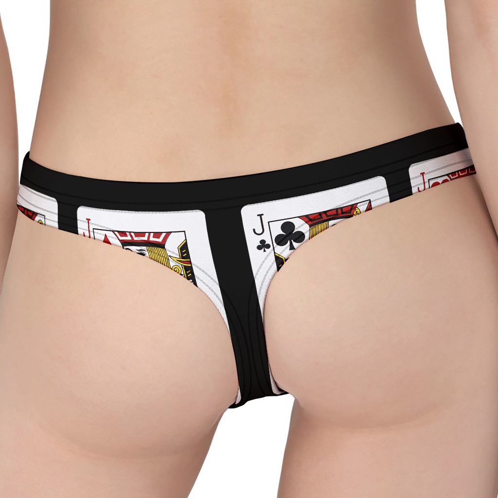 Four Jacks Playing Cards Print Women's Thong