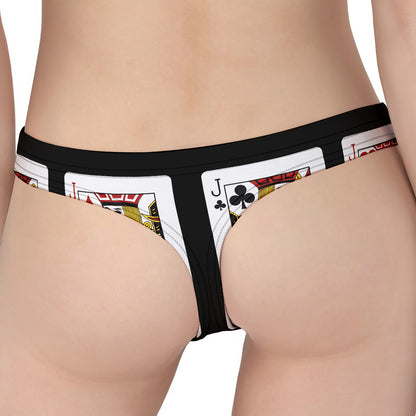 Four Jacks Playing Cards Print Women's Thong