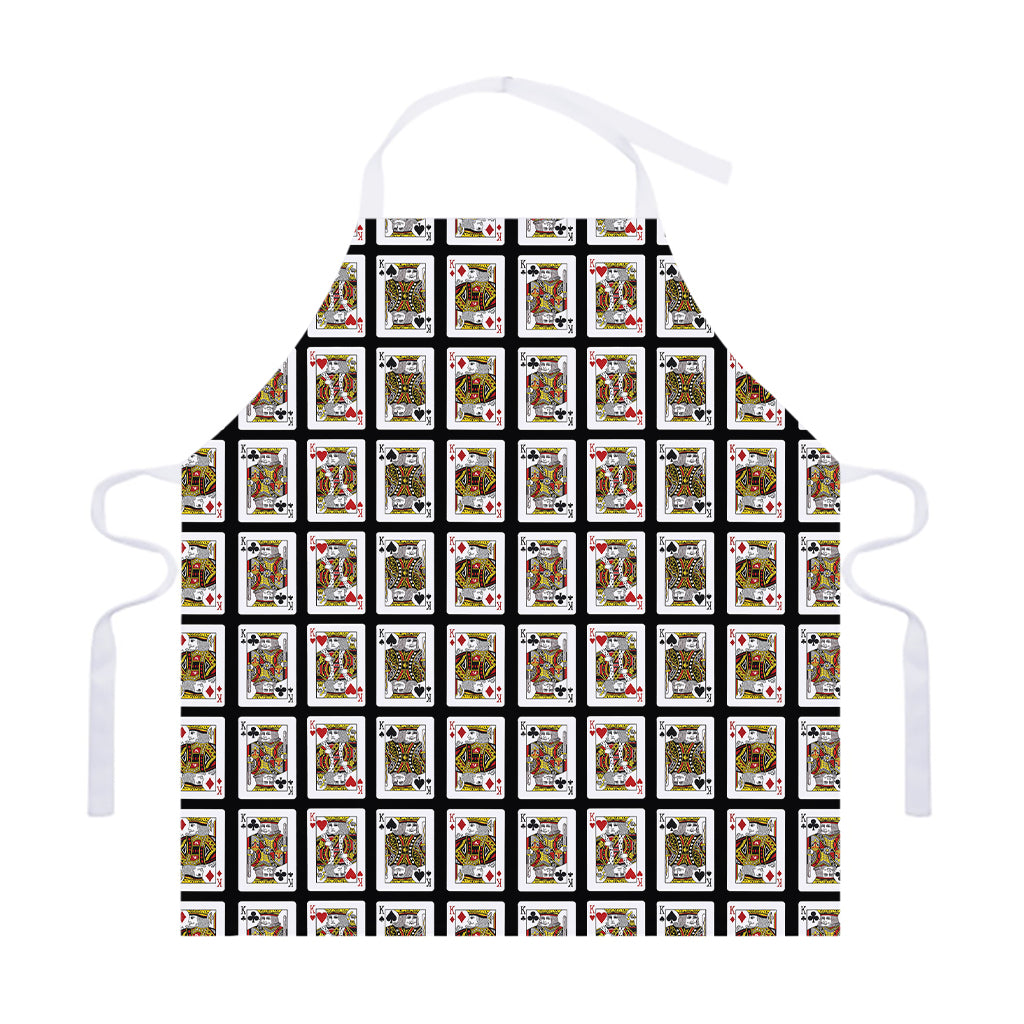 Four Kings Playing Cards Pattern Print Adjustable Apron