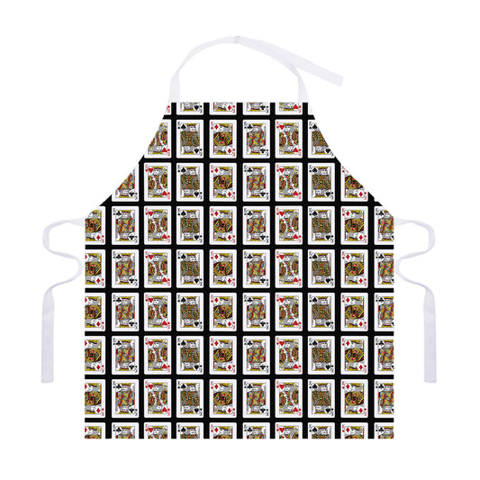 Four Kings Playing Cards Pattern Print Adjustable Apron