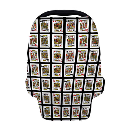 Four Kings Playing Cards Pattern Print Baby Seat Cover