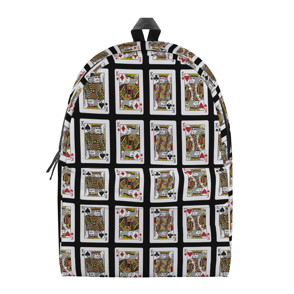 Four Kings Playing Cards Pattern Print Backpack