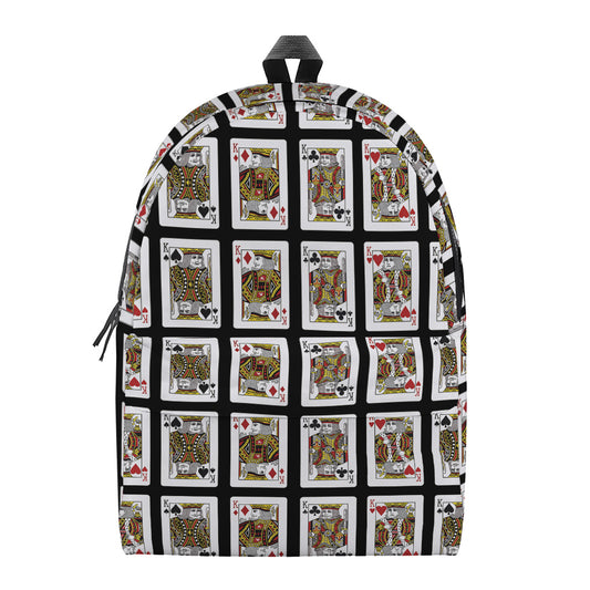 Four Kings Playing Cards Pattern Print Backpack
