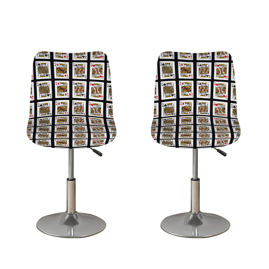 Four Kings Playing Cards Pattern Print Bar Stool Covers