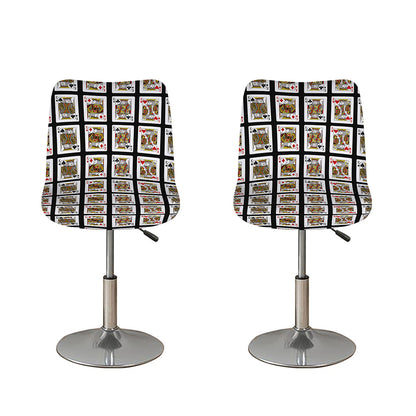 Four Kings Playing Cards Pattern Print Bar Stool Covers