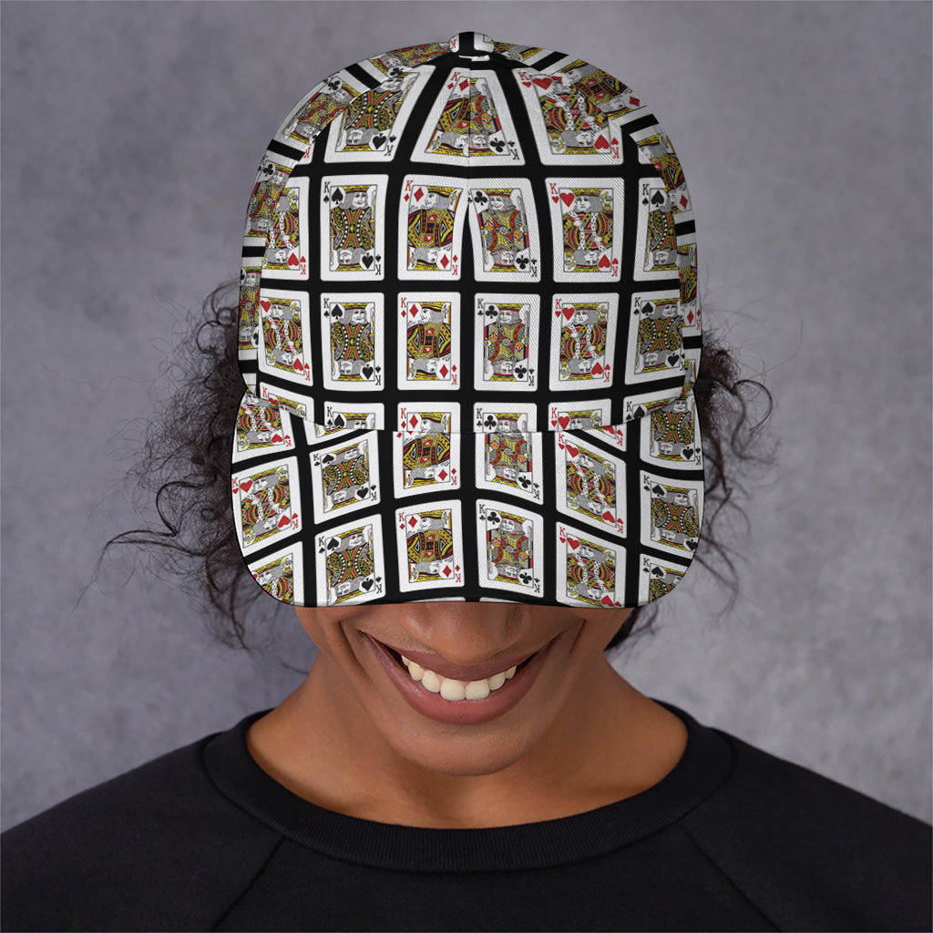 Four Kings Playing Cards Pattern Print Baseball Cap