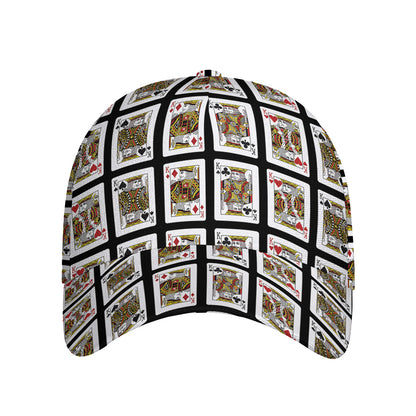 Four Kings Playing Cards Pattern Print Baseball Cap