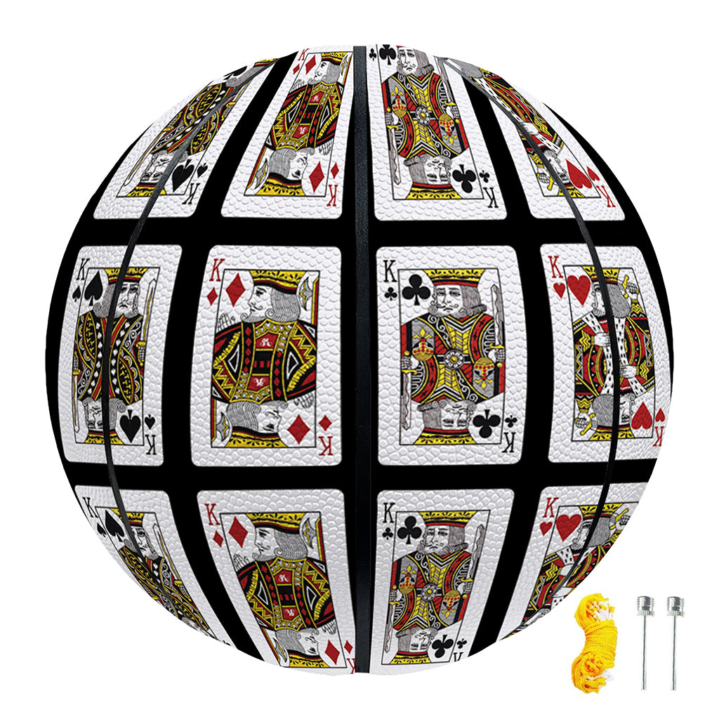 Four Kings Playing Cards Pattern Print Basketball