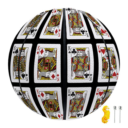 Four Kings Playing Cards Pattern Print Basketball