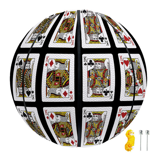 Four Kings Playing Cards Pattern Print Basketball