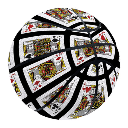 Four Kings Playing Cards Pattern Print Basketball