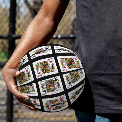 Four Kings Playing Cards Pattern Print Basketball