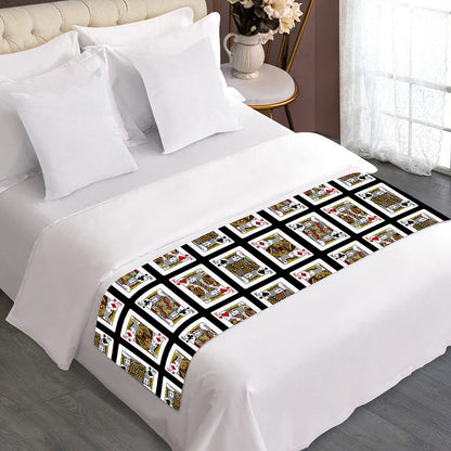 Four Kings Playing Cards Pattern Print Bed Runner