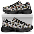 Four Kings Playing Cards Pattern Print Black Chunky Shoes