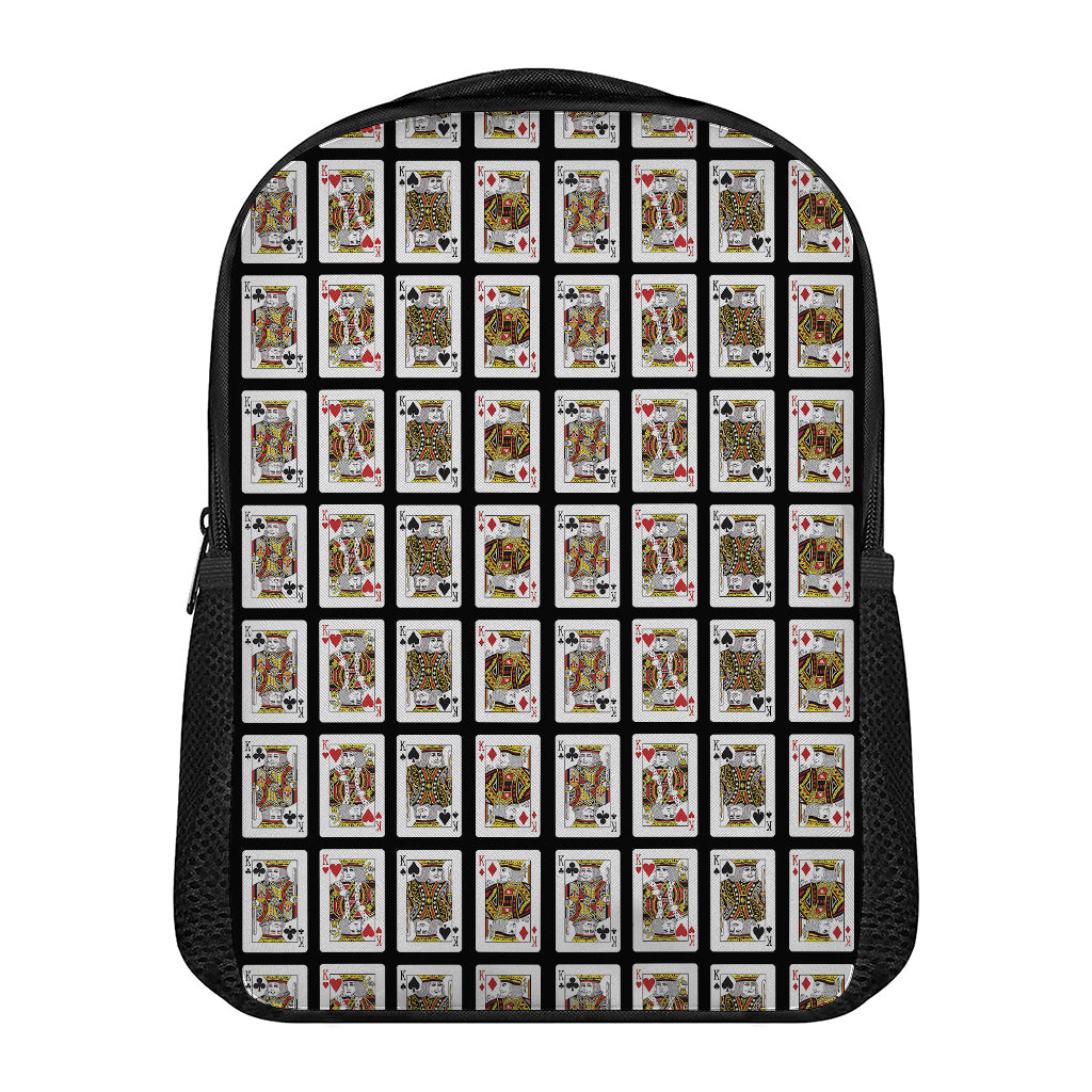 Four Kings Playing Cards Pattern Print Casual Backpack
